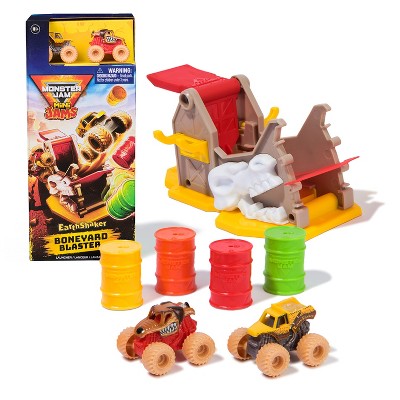 Monster Jam Mini Launchers Playset with 2 Mini Trucks