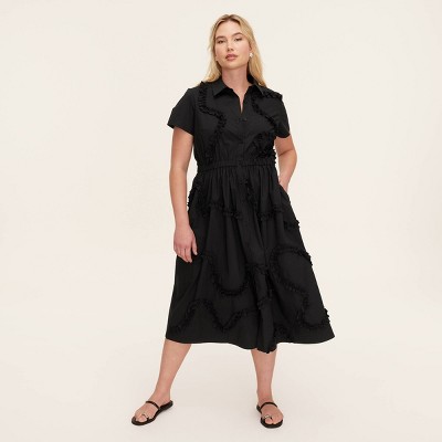 Women's Ribbon Short Sleeve Midi Shirtdress -  kate spade new york x Target Black