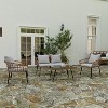 Merrick Lane Four Piece Indoor/Outdoor Boho Open Weave Natural Rattan Rope Patio Set with Two Chairs, Loveseat and Table with Cushions - 2 of 4