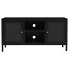 vidaXL TV Stand Black 41.3 in.x13.8 in.x20.5 in. Steel and Glass - image 3 of 4