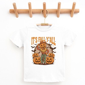 It's Fall Y'all Pumpkin Cowboy - Youth Short Sleeve Graphic T-Shirt and Toddler Short Sleeve Graphic T-Shirt - 1 of 4