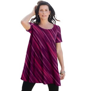 Roaman's Women's Plus Size Ultimate Scoopneck Swing Tunic - 1 of 4