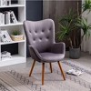 Roundhill Furniture Doarnin Contemporary Silky Velvet Tufted Button Back Accent Chair, Gray - 2 of 4