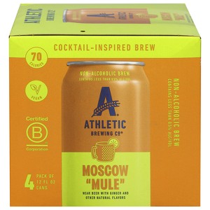 Athletic Brewing Non-Alcoholic Moscow Mule - 4pk/12 fl oz Cans - 1 of 3