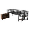 Twin Size Metal Loft Bed with Storage Cubby and Stairs for Kids - 4 of 4