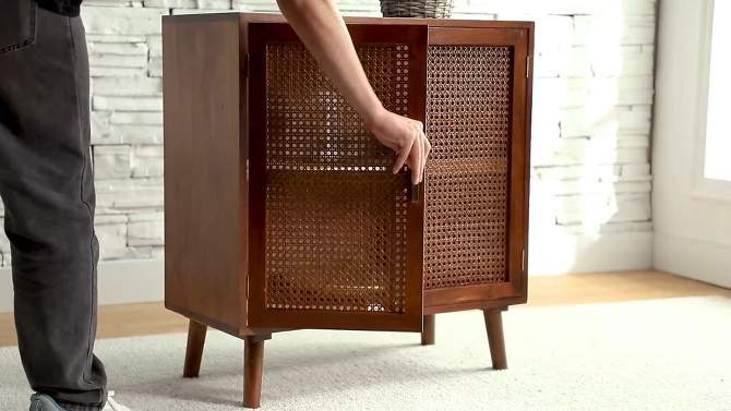 Birnirk 2-Door Accent Solid Wood Storage Cabinet with Shelves| KARAT HOME-Cherry, 2 of 12, play video