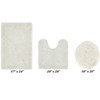 Edge Bath Rug 100% Premium Cotton Ultra-Soft Water Absorbent Tufted Solid Reversible 3 Piece Bathroom Rug Set for Machine Washable Bathmat - 2 of 4