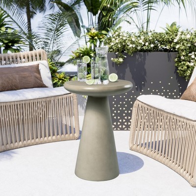 UPHA 16-Inch Round Side Table – Magnesium Oxide Mushroom Shape End Table for Indoor & Outdoor Use