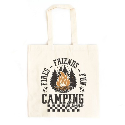 City Creek Prints Fires Friends Fun Canvas Tote Bag - 15x16 - Natural