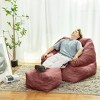 NicBex Teddy Fabric Fluffy Bean Bag Chair with Memory Foam,Lazy Sofa Chair with Tufted Soft Stuffed Filling,Modern Lounge Chair for Living Room - 2 of 4