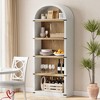 5 Shelf Arched Bookshelf Bookcase Tall Bookcase Farmhouse Display Storage Rack Wooden Bookshelves - 4 of 4