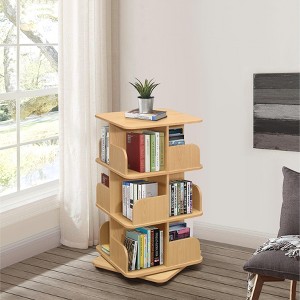 Kings Brand Furniture - 3-Tier Revolving Bookcase Bookshelf, Media Storage Cabinet - 1 of 4