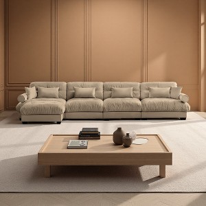 166" Velvet Modular L-Shaped Sectional Sofa with Ottoman - 1 of 4