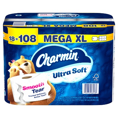 Charmin Ultra Soft Toilet Paper - 18 Mega Xl Rolls : Target