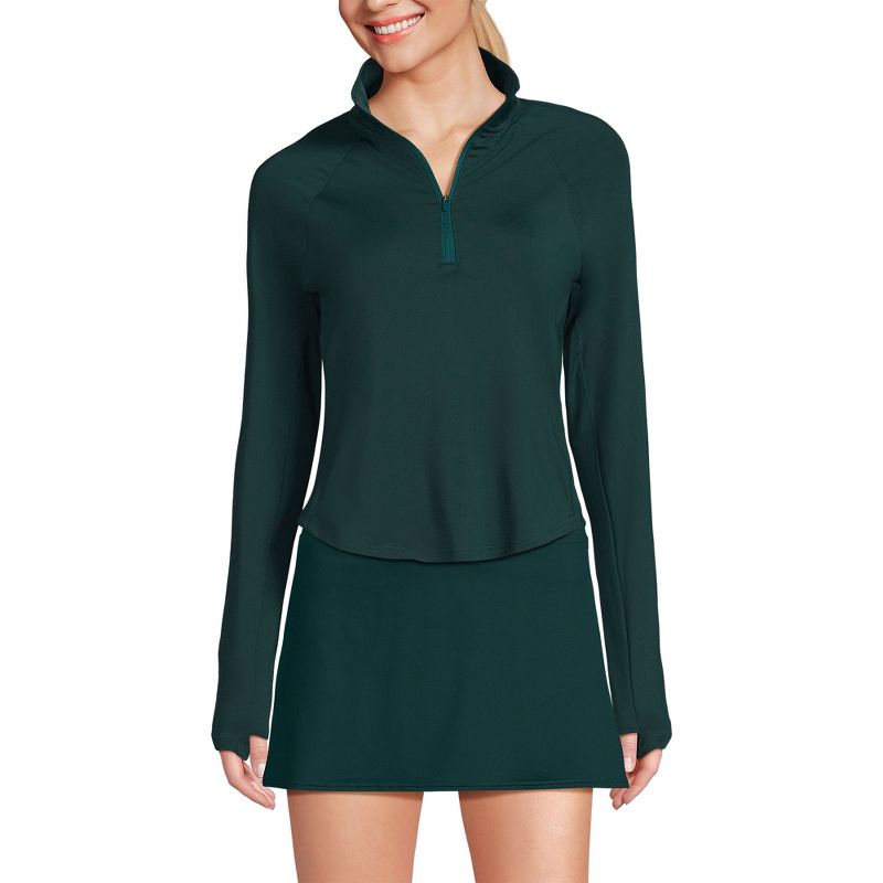 Lands' End Women's Long Sleeve Rash Guard Cover-up UPF 50, 1 of 6