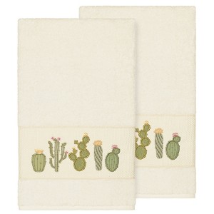 Linum Home Textiles 100% Turkish Cotton MILA Embellished Towel Set - 1 of 2