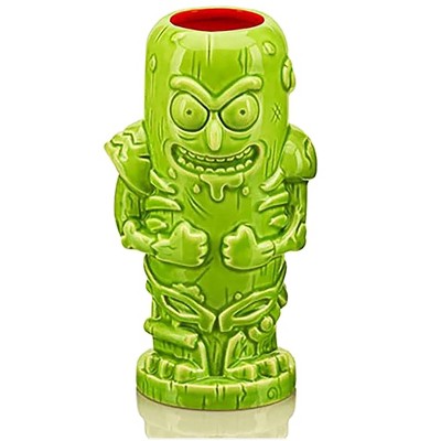 Beeline Creative Geeki Tikis Rick & Morty Pickle Rick | Ceramic Tiki Style Mug | Holds 14 Ounces