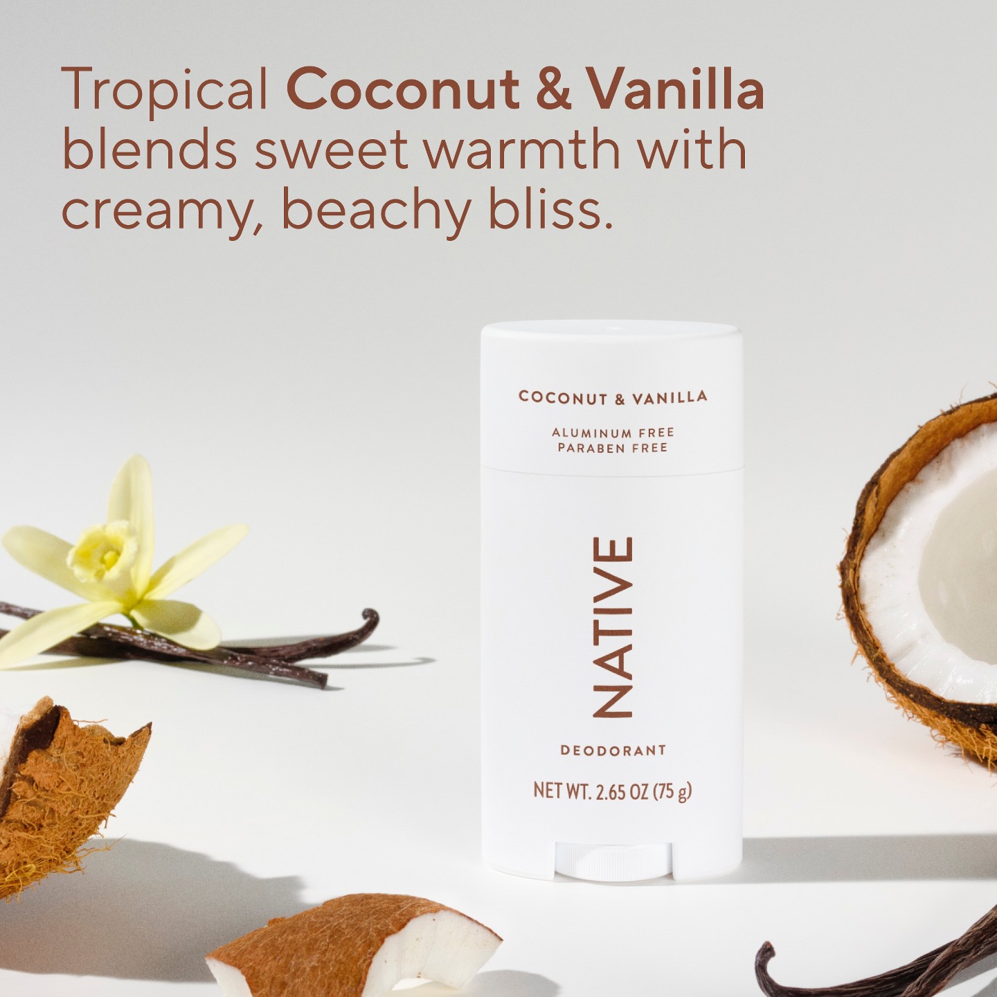 Твёрдый дезодорант Native, Coconut & Vanilla, без алюминия, 2.65 oz — фото 4