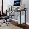 Tangkula Computer Desk Home Office Workstation w/Book Shelves for Working Studying Gaming, Rustic Brown - 3 of 4