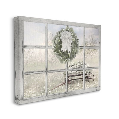 Rustic Meadow Floral Wagon Landscape Canvas Wall Art