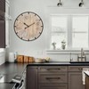 20 Inch Grand Farmhouse Wall Clock Vintage Wood and Metal Design Large Etched Numbers Silent Timepiece for Offices Kitchens - 4 of 4