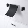 SUMERAIN Waterfall  Wall Mount Bathtub Faucet 3 Holes Tub Filler Matte Black High Flow with Valve - 3 of 4