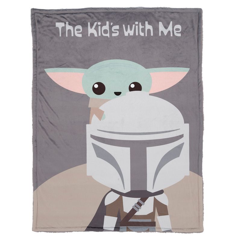Lambs & Ivy Star Wars The Kids with Me Grogu/The Child/Baby Yoda Baby Blanket, 1 of 7