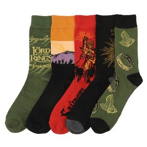 Lord Of The Rings Characters Adult 5-Pair Casual Crew Socks-OSFA - 1 of 4