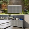 Garvee 120 Gallon Outdoor Storage Deck Box, Large Rattan Patio Storage for Outdoor Pillows, Garden Tools and Pool-Supplies, Waterproof With Wheels - 3 of 4