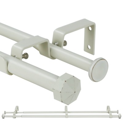 Urbanest 5/8” Telescoping Curtain Rod With Ball Finials – Adjusts 28-120”, Wall Mounted