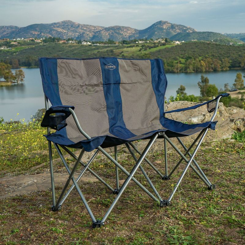 Kamp-Rite Portable 2 Person Folding Outdoor Camping Chair Loveseat with 2 Cupholders for Camping, Tailgating, and Sports, 500 LB Capacity, 3 of 7