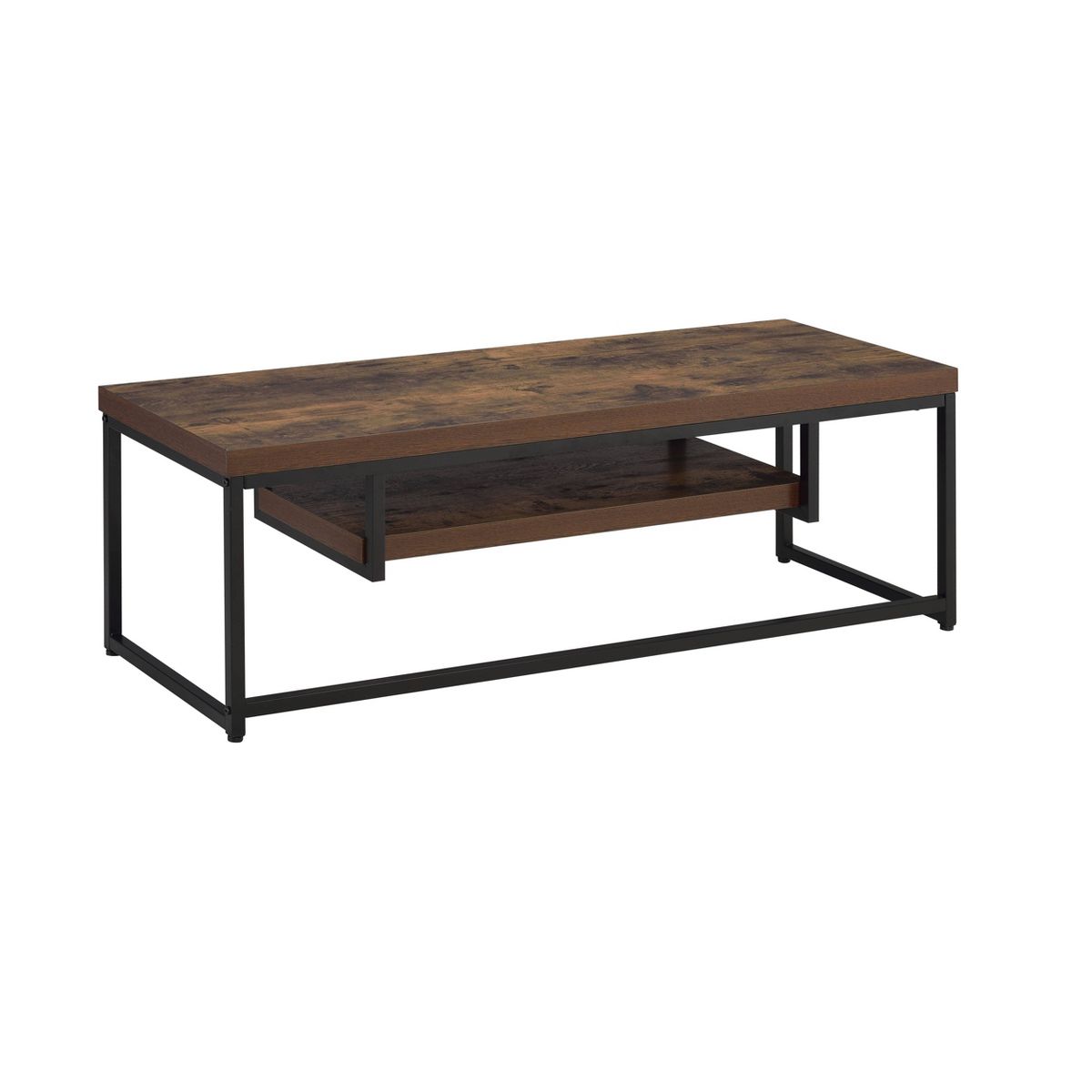 Bob TV Stand for TVs up to 47" Weathered Oak/Black Metal Finish - Acme Furniture - thumbnail 4