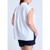 ELOQUII Women's Plus Size Strong Shoulder Collared Top - 3 of 4