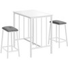 Monarch Specialties Dining Set 3pcs Set Counter Height 36 in Rectangular Small Kitchen White Laminate White Metal Contemporary Modern - 3 of 3