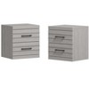 Galano Hamsper 2-Drawer Bedside Table Cabinet Nightstand w/Drawers Storage (20.3 in. × 16.3 in. × 18.9 in.) in Dusty Gray Oak, Knotty Oak, Dark Gray Oak (Set of 2) - 2 of 4