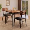 Dining Table for 2 with Storage Rack, Small Kitchen Table for 2 with Metal Frame, Square Table with Upholstered Chairs Set of 2 - 3 of 4
