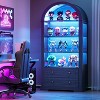 PAKASEPT 73'' Tall 4-Tier Arched Display Cabinet with Glass Doors, Curio Cabinet with LED Lights for Collectibles Bookcase, Arched Pantry Cabinet - 3 of 4