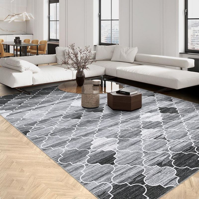 Area Rugs Moroccan Rugs Geometric Rug Non-Slip Rugs Abstract Distressed Accent Carpet, 2 of 9