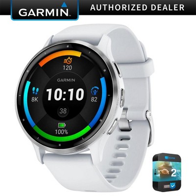Garmin Venu 3 Fitness GPS Smartwatch Silver Steel Bezel Whitestone Case +Warranty Kit