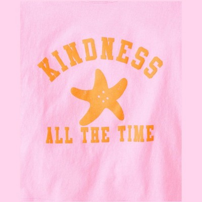 The Children's Place Girls Short Sleeve Kindness Relaxed Cropped Graphic Tee Pink M (7/8) — фото 2