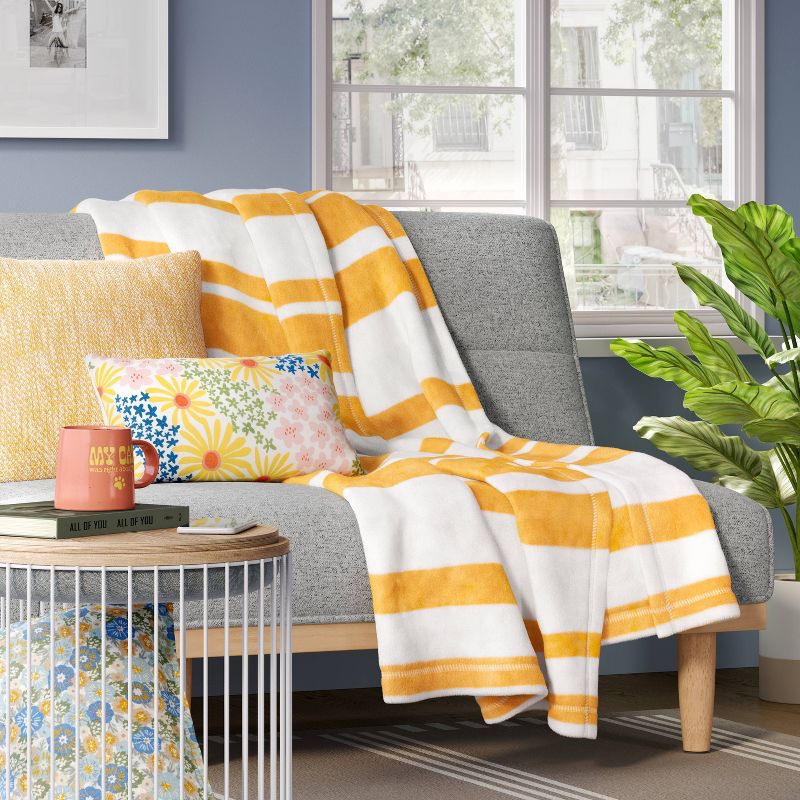 Printed Plush Striped Throw Blanket - Room Essentials™, 3 of 6