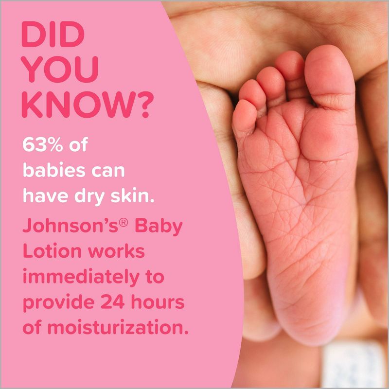 Johnson&#39;s Moisturizing Mild Pink Baby Body Lotion, Coconut Oil for Delicate Skin, Hypoallergenic - 27.1 fl oz, 5 of 12