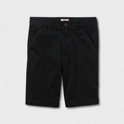 Boys' Regular Fit Flat Front Uniform Shorts - Cat & Jack™ Black