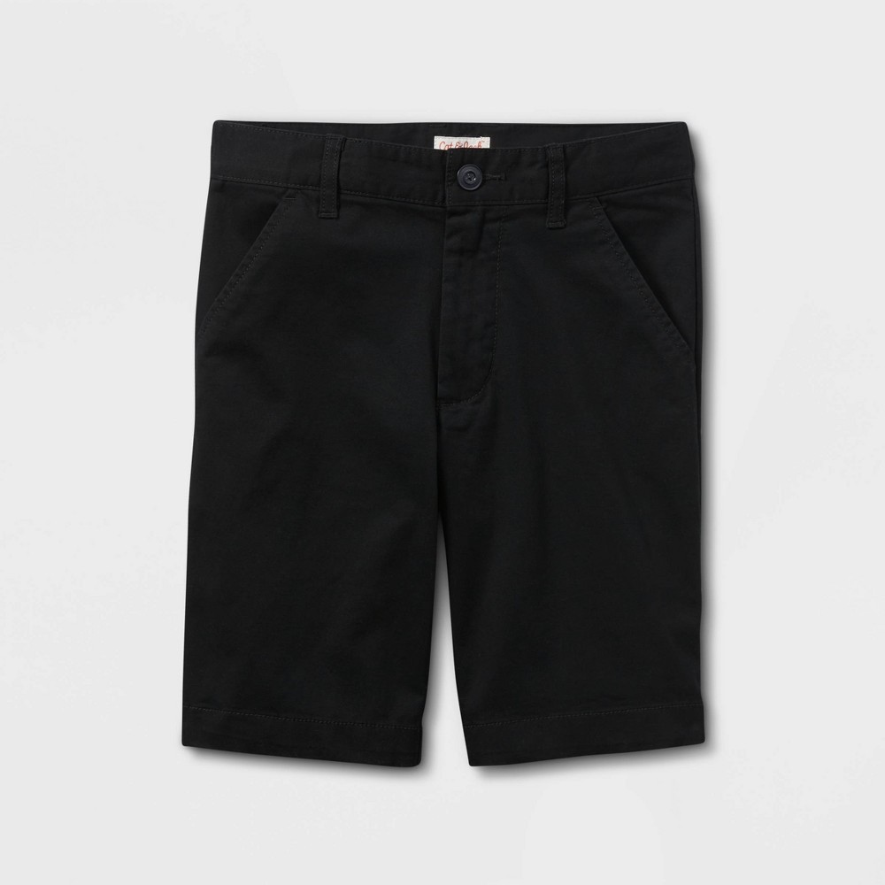 Boys' Regular Fit Flat Front Uniform Shorts - Cat & Jack™ Black 18