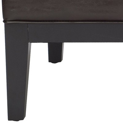 Brown Tufted Bicast Leather Cocktail Ottoman