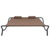 vidaXL Sun Lounger Brown Oxford Fabric, Steel Double Sun Lounger - 2 of 4
