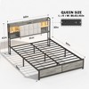 NicBex Queen/King Size Bed Frame with Storage Headboard,2 Drawers and Power Outlet for Adults/Boys/Girls - 3 of 4