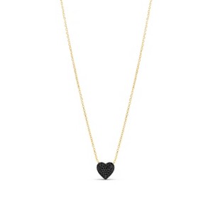 SHYMI Mini Pavé Heart Necklace — .925 Sterling Silver, 14k Gold-Plated - Rhodium Plated, Cubic Zirconia Pavé Detailing, Adjustable Chain - 1 of 1