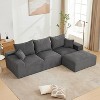 110In Oversized L-Shaped Sofa, Cloud Sectional Couch w/Chaise Throw Pillows, Soft Corduroy Boneless Foam Sofa for Living Rooms, Apartments, Dorms - 2 of 4