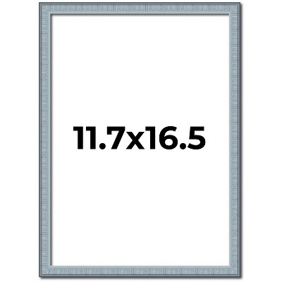 PosterPalooza | Textured Blue Picture Frame - UV Acrylic, Foam Board Backing, Hanging Hardware